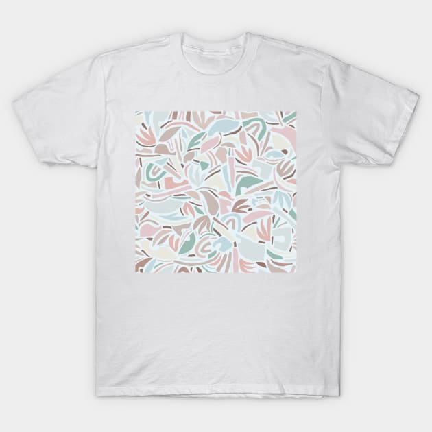 Pastel Contemporary Abstraction / Papercut Nature T-Shirt by matise